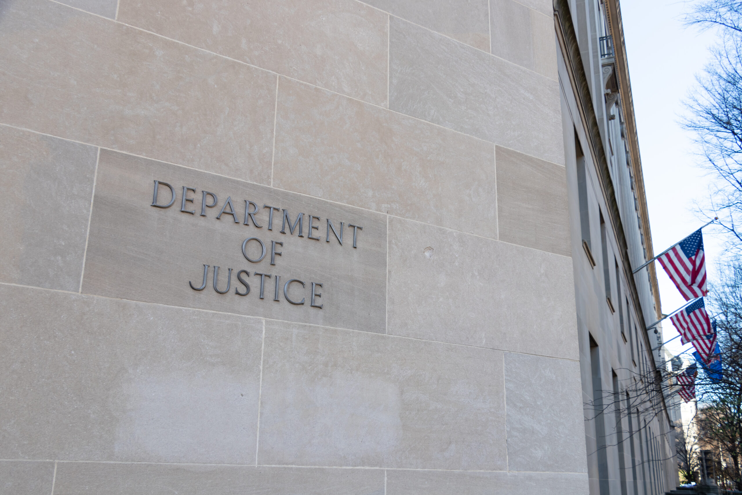 Department of Justice Sign - Washington D.C.